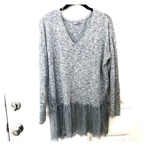Zara v neck lace tunic sweater
